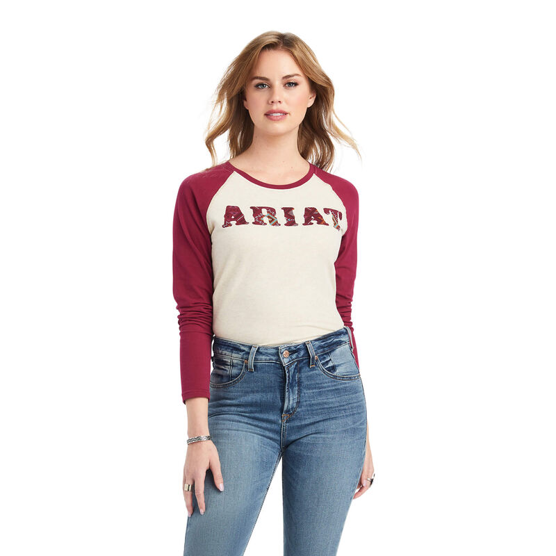 Ariat Hemden Damen - Real Baseball Weiß/Rot ( NYIVJ-0934 )